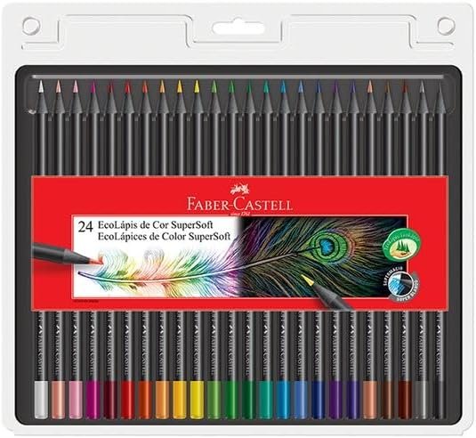 Foto do estojo de lápis de cor SuperSoft 24 cores Faber-Castell