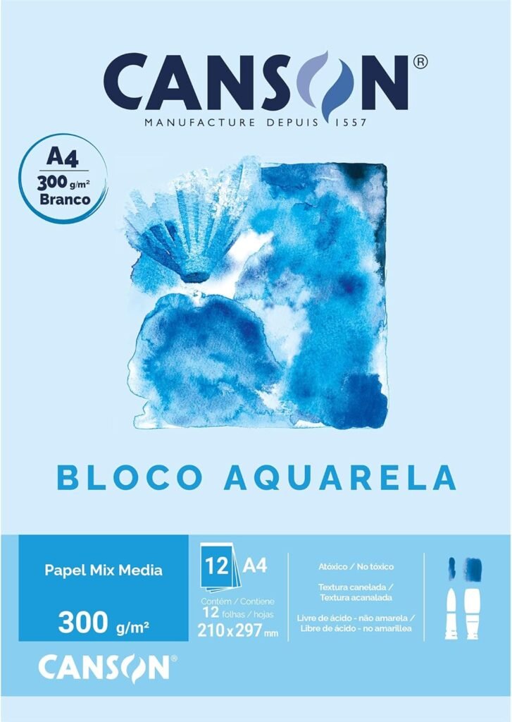 Foto do papel aquarela Canson linha universitária 300g/m²